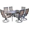Hanover Monaco 7 Pc Bronze Aluminum Swivel Patio Set