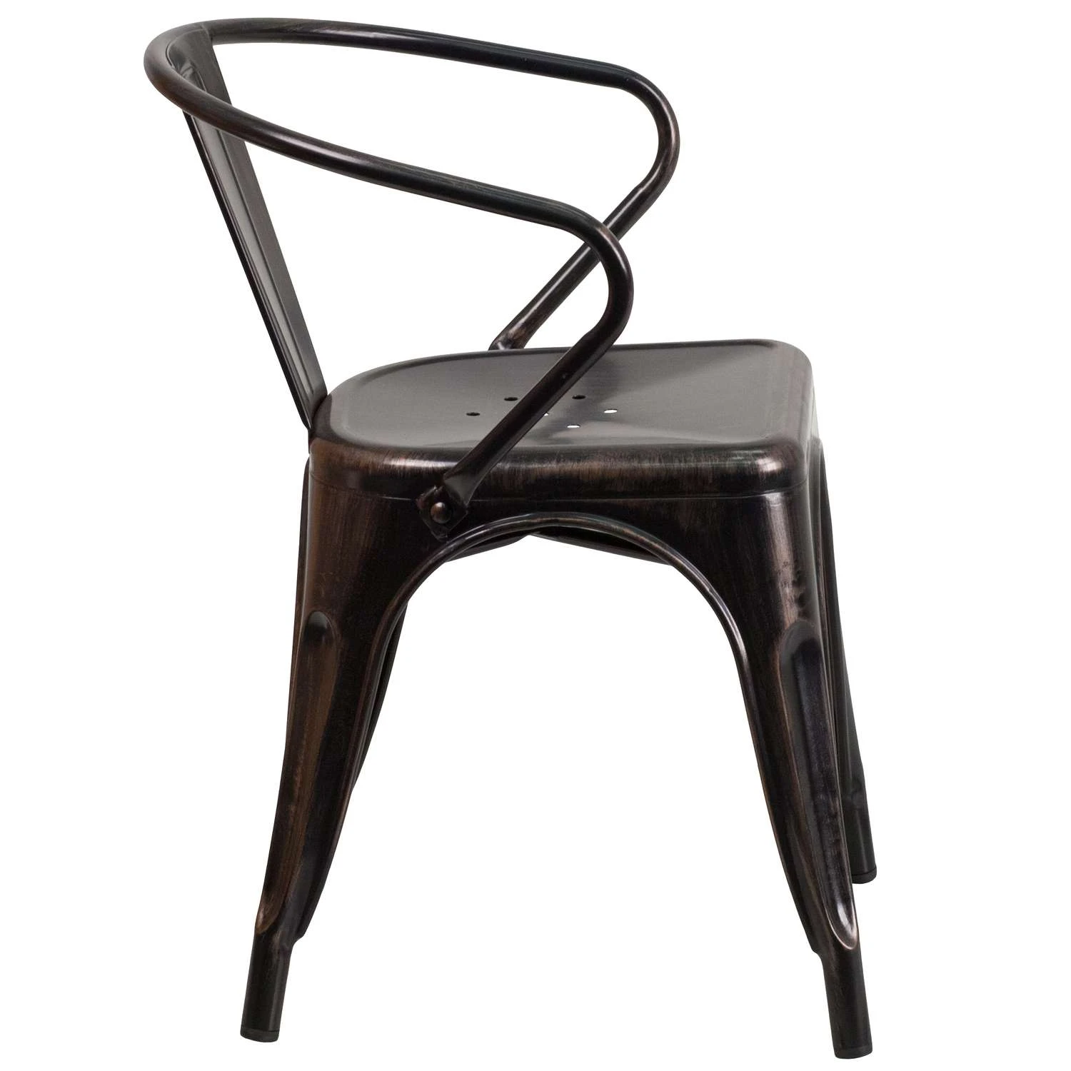 Flash Furniture Black Steel Frame Bistro Chair 3 Flash Furniture Black Steel Frame Bistro Chair - Image 3
