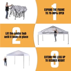 Crown Shades One Touch Polyester Canopy 9.38 Ft. H X 10 Ft. W X 10 Ft. L -Patio Paradise Shop 32fe066a 4a7b 44f8 8d91 435ae56eaf8d