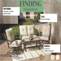 Living Accents Canmore 4 Pc Espresso Aluminum Deep Seating Set Sand -Patio Paradise Shop 336b7250 47c7 4128 953e bfb3be0ef1b0