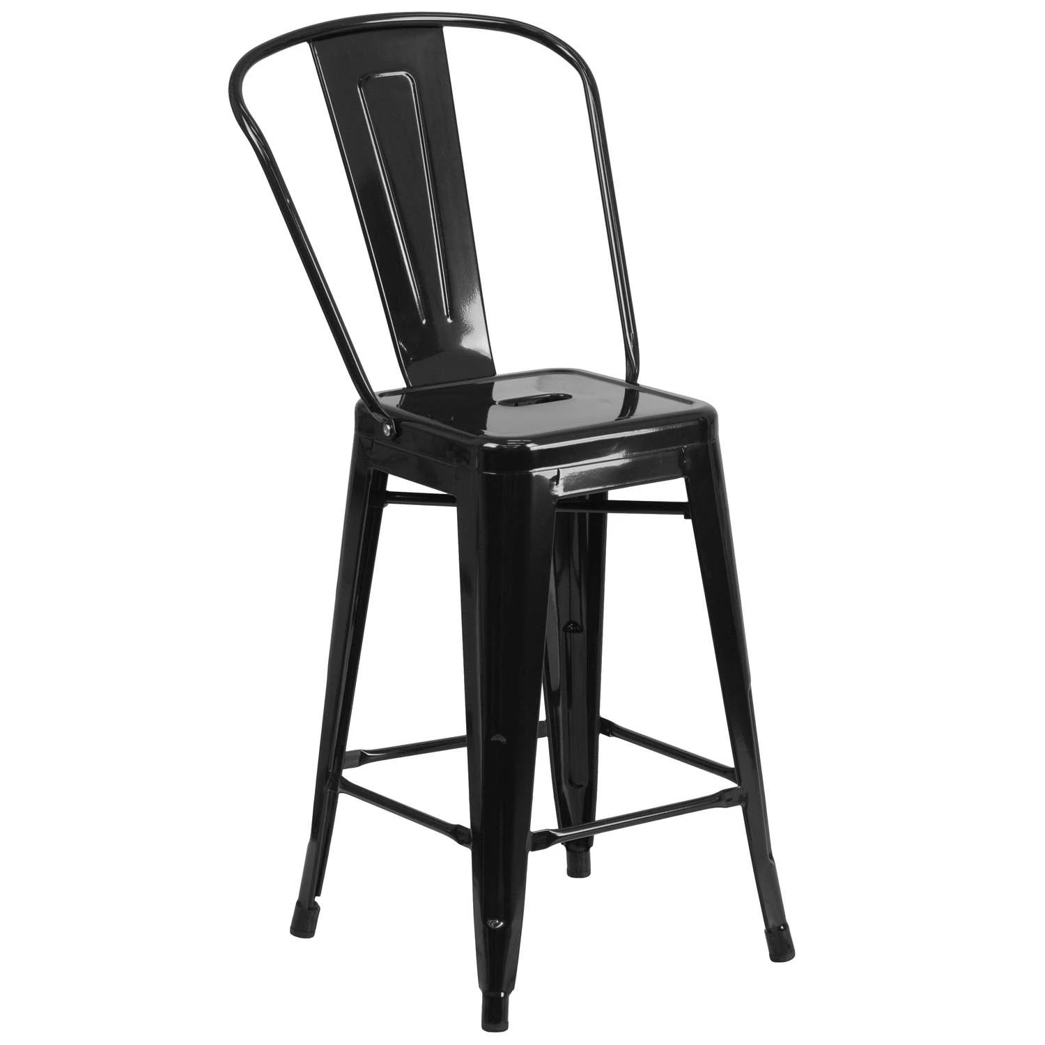 Flash Furniture 1 Pc Black Galvanized Steel Contemporary Bar Stool 1 Flash Furniture 1 Pc Black Galvanized Steel Contemporary Bar Stool