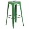 Flash Furniture 1 Pc Green Galvanized Steel Industrial Bar Stool