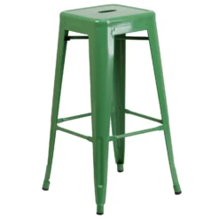 Flash Furniture 1 Pc Green Galvanized Steel Industrial Bar Stool
