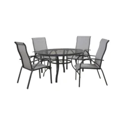 Living Accents Roscoe Black Round Glass Dining Table -Patio Paradise Shop 34cb178a 2fce 4a20 b298 5fce42ca95a8