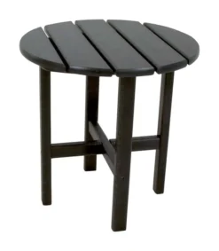 Ivy Terrace Classics Black Round PolyWood Contemporary Side Table
