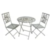 Alpine 3 Pc White Metal Contemporary Bistro Set