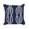 Liora Manne Frontporch Navy Ropes Polyester Throw Pillow 18 In. H X 2 In. W X 18 In. L