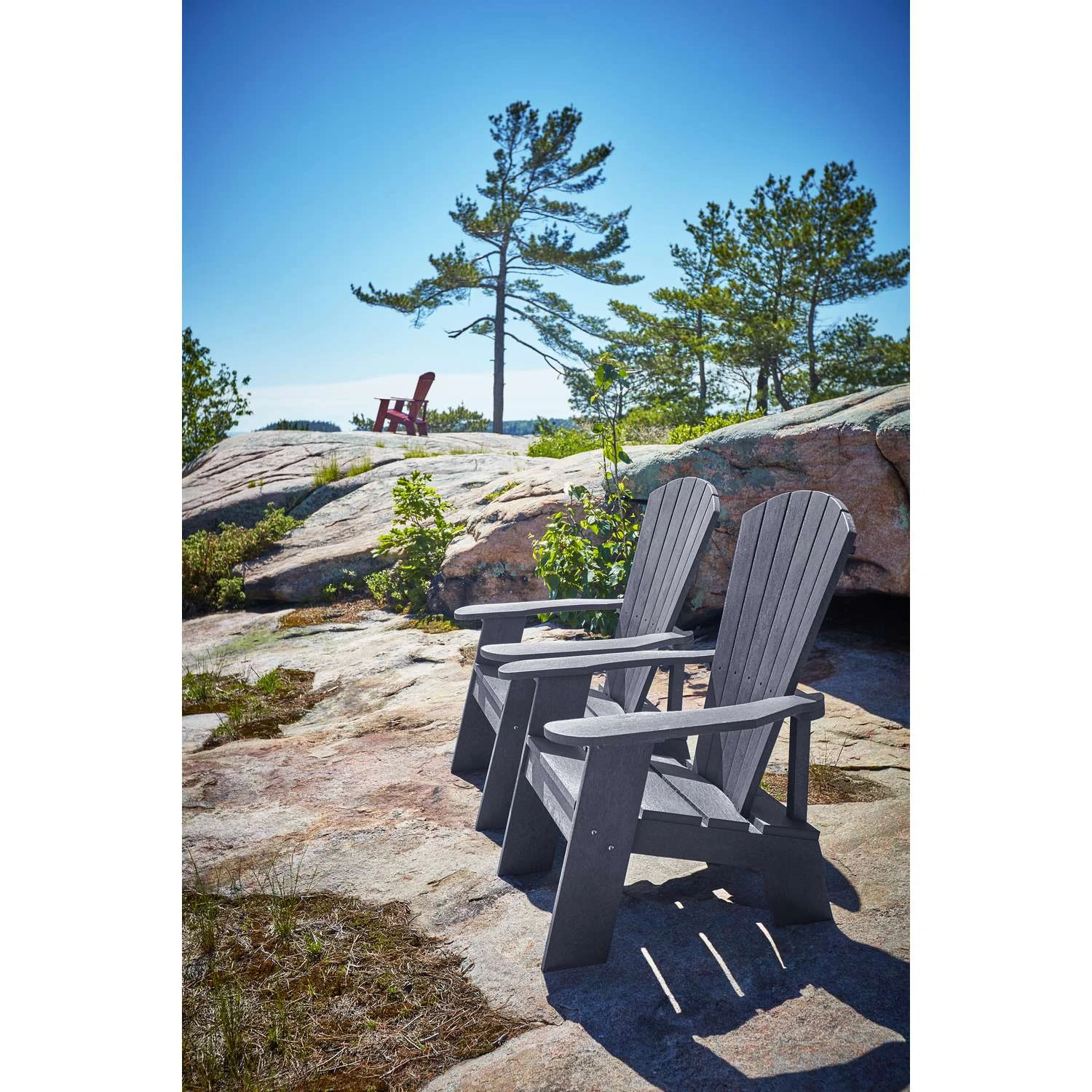 Capterra Casual Gray HDPE Frame Adirondack Chair 3 Capterra Casual Gray HDPE Frame Adirondack Chair - Image 3