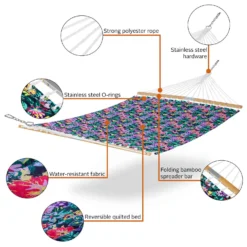 Classic Accessories 51 In. W X 78 Ft. L 2 Person Multi-color Happy Blooms Quilted Hammock -Patio Paradise Shop 38672ed3 23c5 4c5d bd18 1c0e1cd33a94