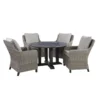 Living Accents Camas 5 Pc Black Steel Dining Set Gray