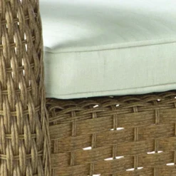 Living Accents Palmaro Tan Wicker Frame Stackable Chair White -Patio Paradise Shop 393cd22a 2df1 4d37 b9b3 d96054a227f8