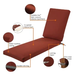 Classic Accessories Ravenna Spice Polyester Chaise Cushion 28 In. H X 44 In. W X 21 In. L -Patio Paradise Shop 39b9fc83 53bd 4db6 8165 c2dc62d88f89