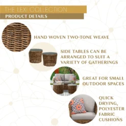 Mod Lexi 5 Pc Brown Conversation Set Gray -Patio Paradise Shop 3ad2685c 804a 4d5a 85b9 bc1d2e7644b9