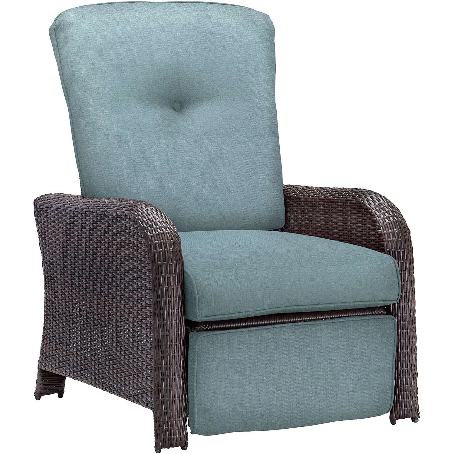 Hanover Strathmere Brown Steel Frame Reclining Chair Ocean Blue 1 Hanover Strathmere Brown Steel Frame Reclining Chair Ocean Blue