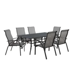 Living Accents Roscoe Black Rectangular Steel Slat Top Dining Table -Patio Paradise Shop 3e3c87c1 fb36 40a0 aae3 946af314baa1