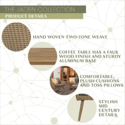 Mod Jaden 4 Pc Brown Aluminum Modern Conversation Set Gray -Patio Paradise Shop 3ebe7d33 45ee 4b64 9261 61ba5657323a