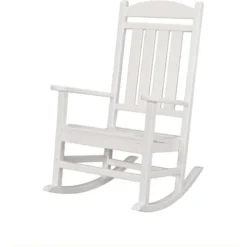Hanover All Weather White HDPE Frame Pineapple Cay Rocking Chair