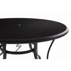 Living Accents Hattington 5 Pc Black Steel Swivel Dining Set Peacock Blue -Patio Paradise Shop 422222a9 2aab 4f55 8737 9976f6fe273f