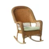 Living Accents Palmaro Tan Wicker Frame Rocking Chair White
