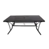 Living Accents Pacifica Black Rectangular Aluminum Slat Top Dining Table