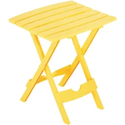 Adams® Adams Quik-Fold Yellow Rectangular Resin Folding Side Table