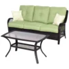 Hanover Orleans 2 Pc Chocolate Brown Steel Casual Patio Set Avocado Green