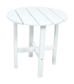 Ivy Terrace Classics White Round PolyWood Contemporary Side Table
