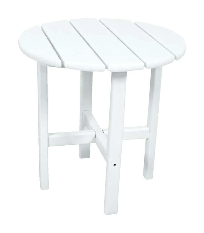 Ivy Terrace Classics White Round PolyWood Contemporary Side Table 1 Ivy Terrace Classics White Round PolyWood Contemporary Side Table