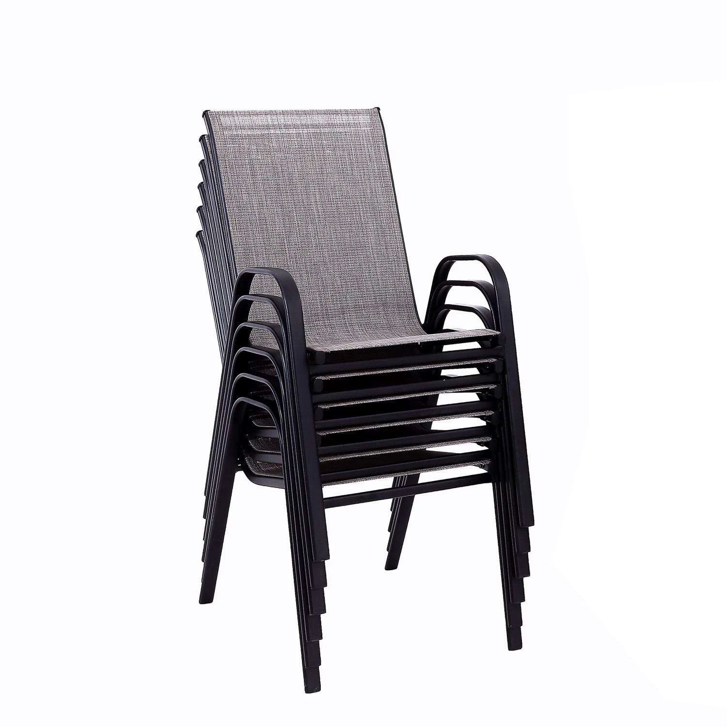 Living Accents Gray Steel Frame Sling Dining Chair 1 Living Accents Gray Steel Frame Sling Dining Chair