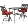 Hanover Montclair 3 Pc Java Steel Swivel Rocker Dining Set Chili Red