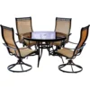 Hanover Monaco 5 Pc Bronze Aluminum Traditional Dining Set
