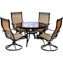 Hanover Monaco 5 Pc Bronze Aluminum Traditional Dining Set