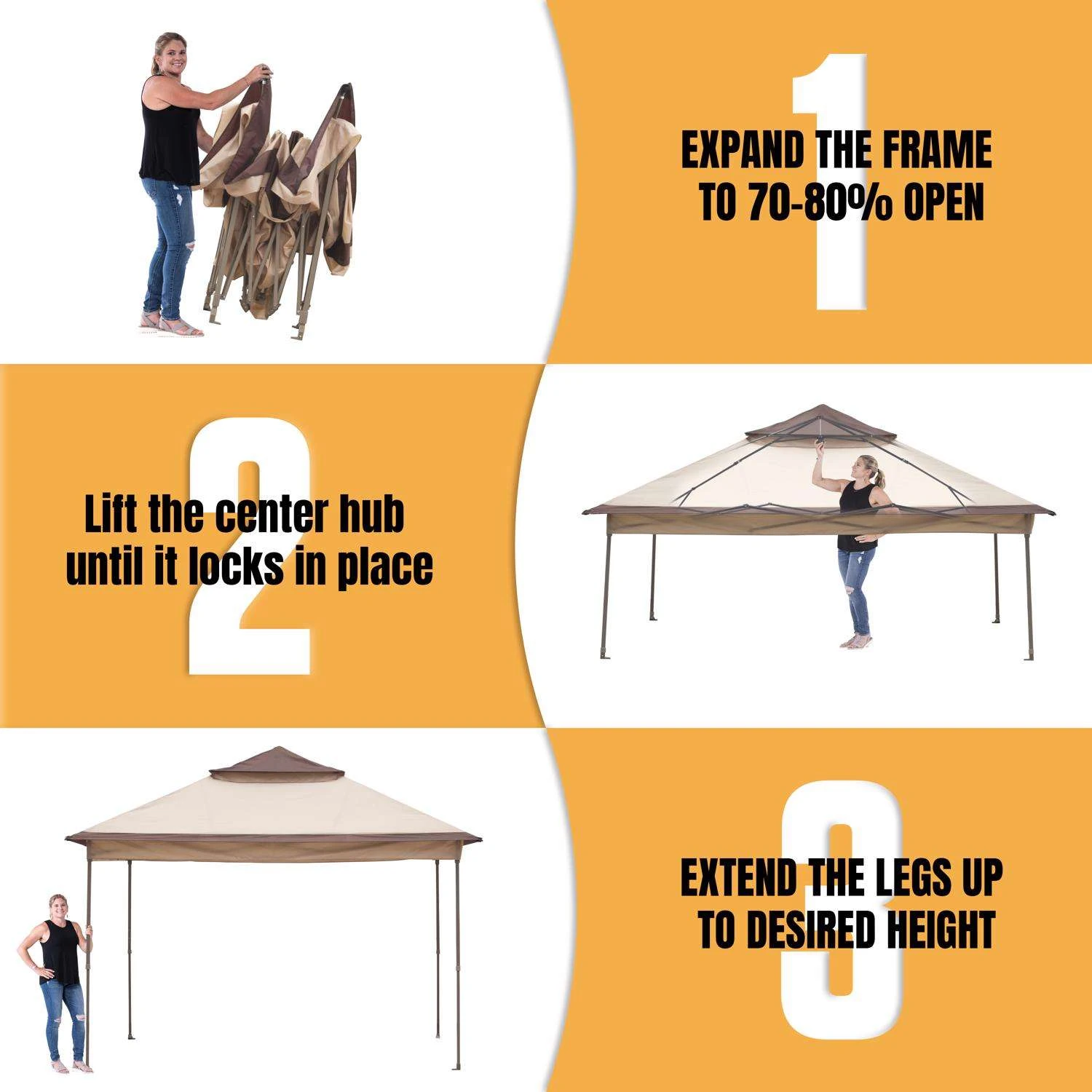 Crown Shades One Touch Polyester Canopy With Screen Kit 9.25 Ft. H X 10 Ft. W X 10 Ft. L 3 Crown Shades One Touch Polyester Canopy With Screen Kit 9.25 Ft. H X 10 Ft. W X 10 Ft. L - Image 3