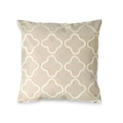Liora Manne Visions I Beige Crochet Tile Polyester Throw Pillow 20 In. H X 2 In. W X 20 In. L