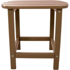 Hanover All-Weather Brown Wood Side Table