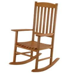 National Outdoor Living Brown Wood Frame Rocking Chair