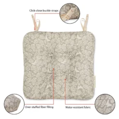 Classic Accessories Frida Kahlo Gray Flores Eternas Polyester Chair Cushion 5 In. H X 19 In. W X 19 7 Classic Accessories Frida Kahlo Gray Flores Eternas Polyester Chair Cushion 5 In. H X 19 In. W X 19 -Patio Paradise Shop 4faa6956 a91e 472b b43f 98cf0e6690da