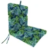 Jordan Manufacturing Blue/Green Floral Polyester Chair Cushion 4 In. H X 22 In. W X 44 In. L
