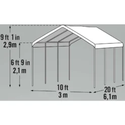 ShelterLogic Super Max Polyethylene Peak Gazebo Canopy 9.5 Ft. H X 10 Ft. W X 20 Ft. L -Patio Paradise Shop 511b36d0 0b79 4d37 afeb 4f6a38393952