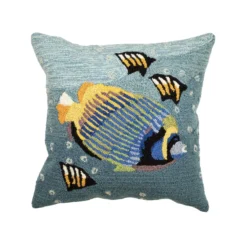 Liora Manne Frontporch Ocean Fish Polyester Throw Pillow 18 In. W X 18 In. L