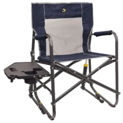 GCI Outdoor Freestyle Rocker W/Side Table Heathered Indigo Freestyle Folding Rocker