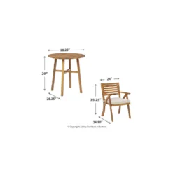 Signature Design By Ashley Vallerie 3 Pc Teak Wood Bistro Set Beige -Patio Paradise Shop 5383ee60 3eb4 43fb 8cac 4d678a03b90a