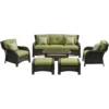 Hanover Strathmere 6 Pc Aged Barrel Steel Transitional Deep Seating Set Cilantro Green