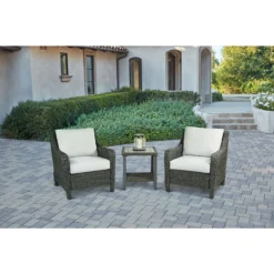 Living Accents Rochdale Brown Wicker Frame Chair Gray -Patio Paradise Shop 57776cf5 152d 49d3 8d86 ebf46f290db4