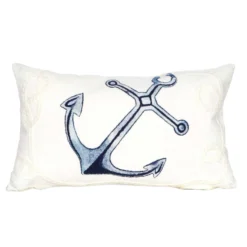 Liora Manne Visions II White Marina Polyester Throw Pillow 12 In. H X 2 In. W X 20 In. L