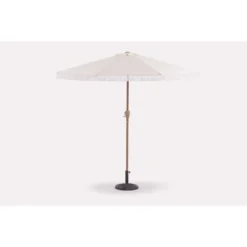 Living Accents 9 Ft. Tiltable White Patio Umbrella