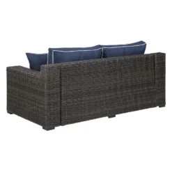 Signature Design By Ashley Grasson Lane Brown Aluminum Frame Conversation Loveseat Blue -Patio Paradise Shop 5a2a6f44 5c29 437f b6fa 3162590737d9