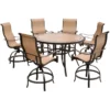 Hanover Monaco 7 Pc Bronze Aluminum Swivel And Sling Dining Set