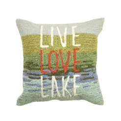 Liora Manne Frontporch Water Live Love Lake Polyester Throw Pillow 18 In. W X 18 In. L