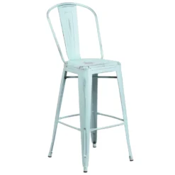 Flash Furniture 1 Pk Blue Metal Contemporary Bar Stool